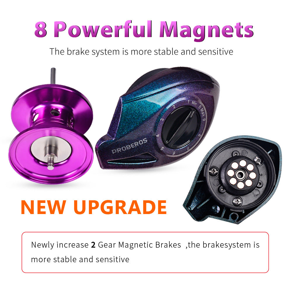 PROBEROS DW139 7.2:1 Colorful Metal Baitcasting Reel, Ultra-Light Fishing Reel PROBEROS DW139 7.2:1 Colorful Metal Baitcasting Reel, Ultra-Light Fishing Reel